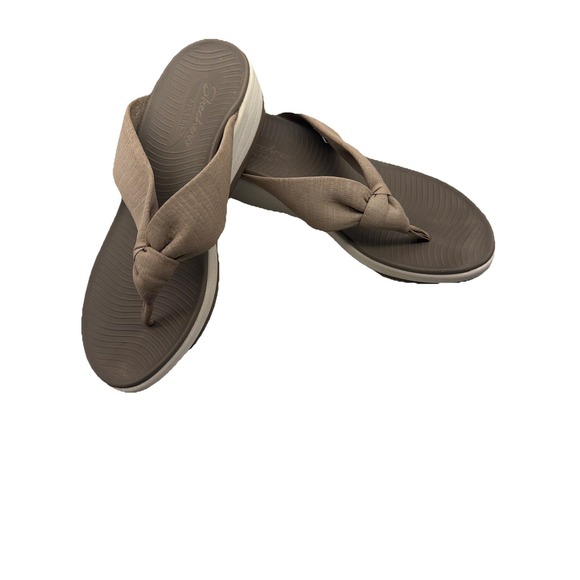Skechers Shoes - Skechers Arch Fit Sunshine My Life Thong Sandals Dark Taupe Women's Size 8
